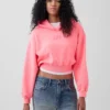 Vintagesoft Oversized Crop Logo Hoodie