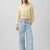 Vintagesoft Oversized Crop Logo Hoodie