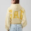 Vintagesoft Oversized Crop Logo Hoodie