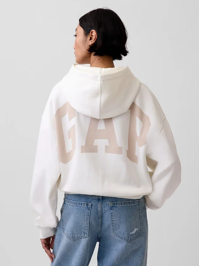 Vintagesoft Oversized Crop Logo Hoodie