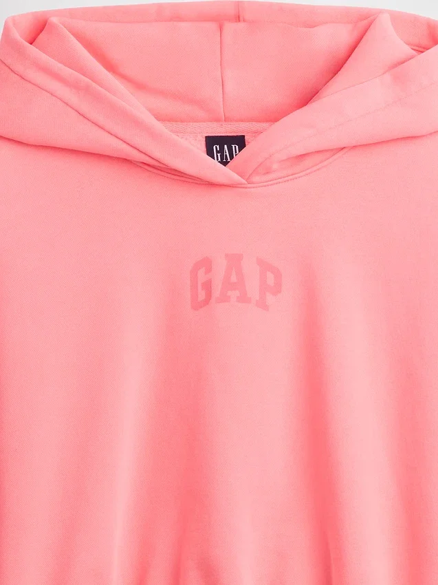 Vintagesoft Oversized Crop Logo Hoodie