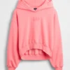 Vintagesoft Oversized Crop Logo Hoodie