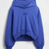 Vintagesoft Oversized Crop Logo Hoodie