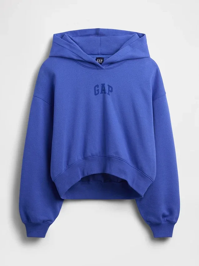 Vintagesoft Oversized Crop Logo Hoodie