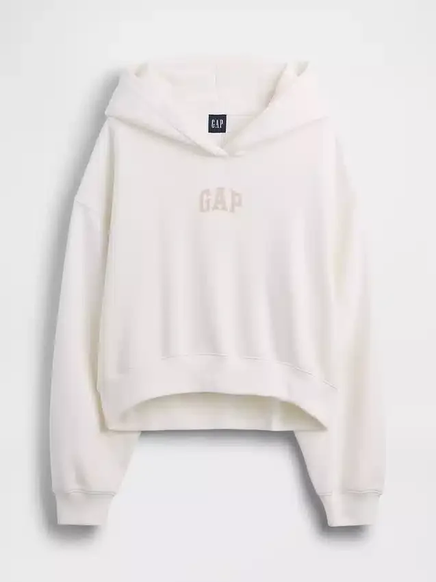 Vintagesoft Oversized Crop Logo Hoodie