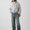 Vintagesoft Oversized Crop Zip Hoodie