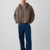 Vintagesoft Oversized Crop Zip Hoodie
