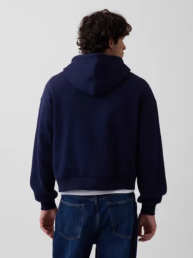 Vintagesoft Oversized Crop Zip Hoodie