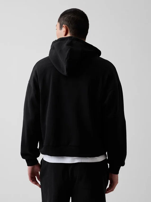 Vintagesoft Oversized Crop Zip Hoodie