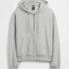 Vintagesoft Oversized Crop Zip Hoodie