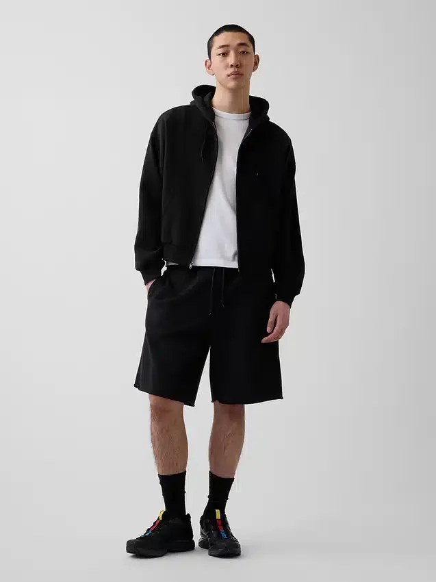Vintagesoft Oversized Crop Zip Hoodie