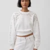 Vintagesoft Oversized Eyelet Crop-tröja