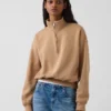 Vintagesoft Oversized tröja med halv dragkedja och kilformad passform