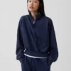 Vintagesoft Oversized tröja med halv dragkedja och kilformad passform