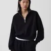Vintagesoft Oversized tröja med halv dragkedja och kilformad passform