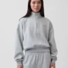 Vintagesoft Oversized tröja med halv dragkedja och kilformad passform