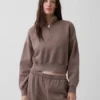 Vintagesoft Oversized tröja med halv dragkedja och kilformad passform