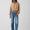 Vintagesoft Oversized tröja med halv dragkedja och kilformad passform