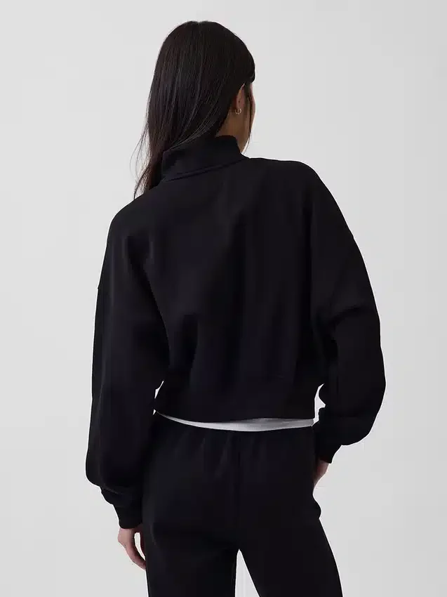 Vintagesoft Oversized tröja med halv dragkedja och kilformad passform