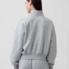 Vintagesoft Oversized tröja med halv dragkedja och kilformad passform