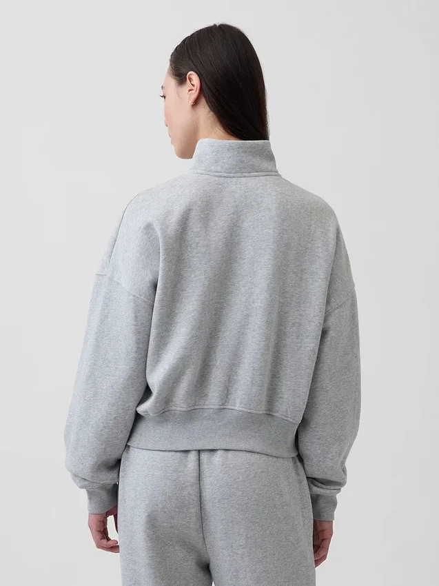 Vintagesoft Oversized tröja med halv dragkedja och kilformad passform