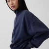 Vintagesoft Oversized tröja med halv dragkedja och kilformad passform