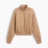 Vintagesoft Oversized tröja med halv dragkedja och kilformad passform