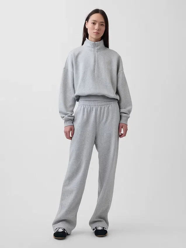 Vintagesoft Oversized tröja med halv dragkedja och kilformad passform