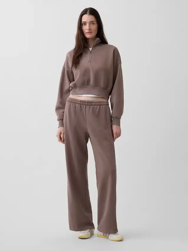 Vintagesoft Oversized tröja med halv dragkedja och kilformad passform