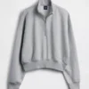 Vintagesoft Oversized tröja med halv dragkedja och kilformad passform