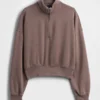 Vintagesoft Oversized tröja med halv dragkedja och kilformad passform