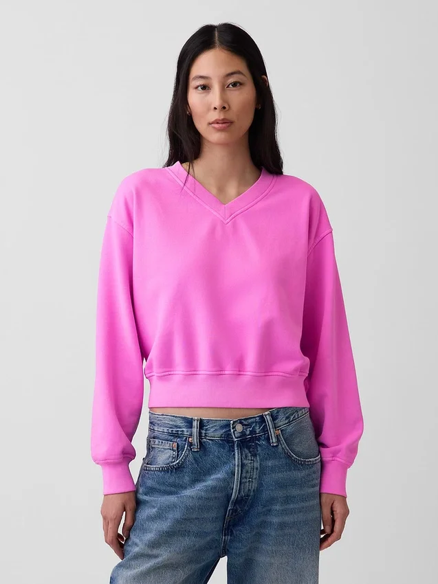 Vintagesoft Oversized tröja med V-ringning