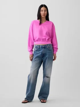 Vintagesoft Oversized tröja med V-ringning
