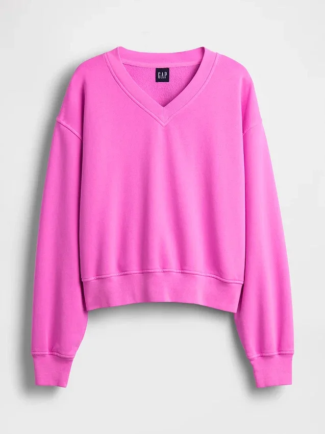 Vintagesoft Oversized tröja med V-ringning