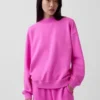 Vintagesoft Oversized tunika-tröja med hög hals