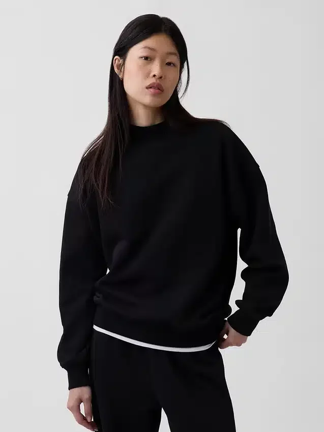 Vintagesoft Oversized tunika-tröja med hög hals