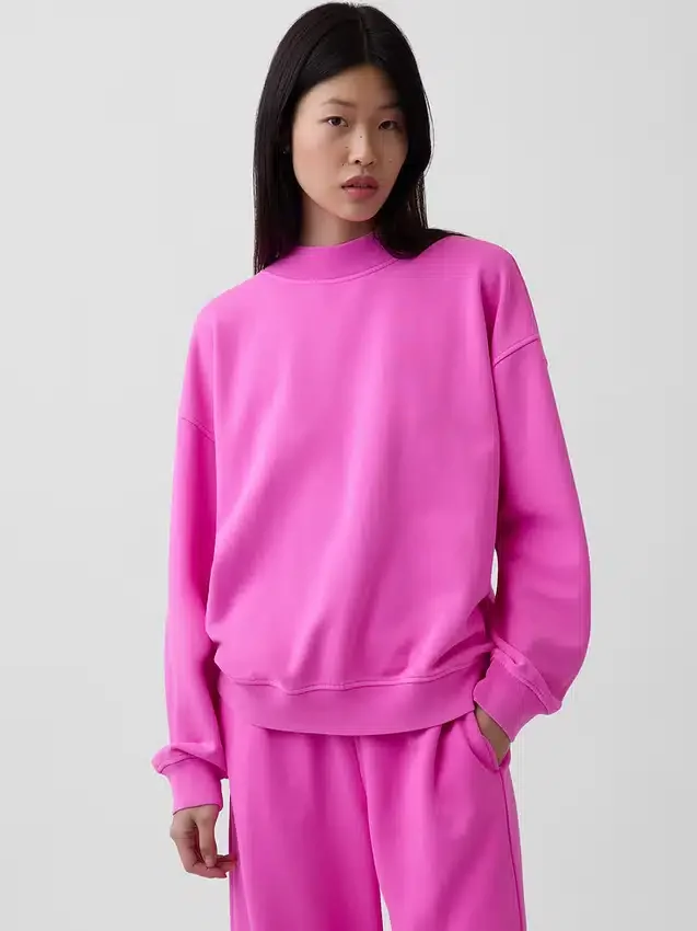 Vintagesoft Oversized tunika-tröja med hög hals