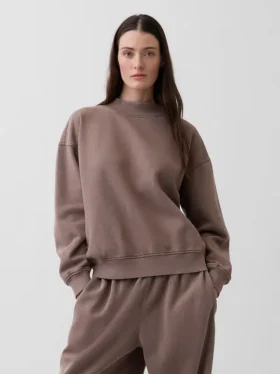 Vintagesoft Oversized tunika-tröja med hög hals