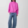 Vintagesoft Oversized tunika-tröja med hög hals