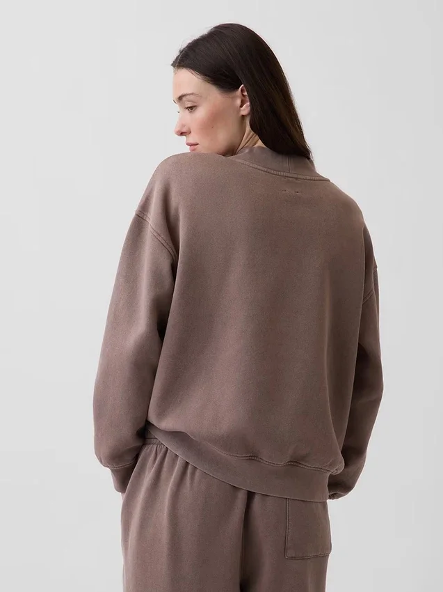 Vintagesoft Oversized tunika-tröja med hög hals