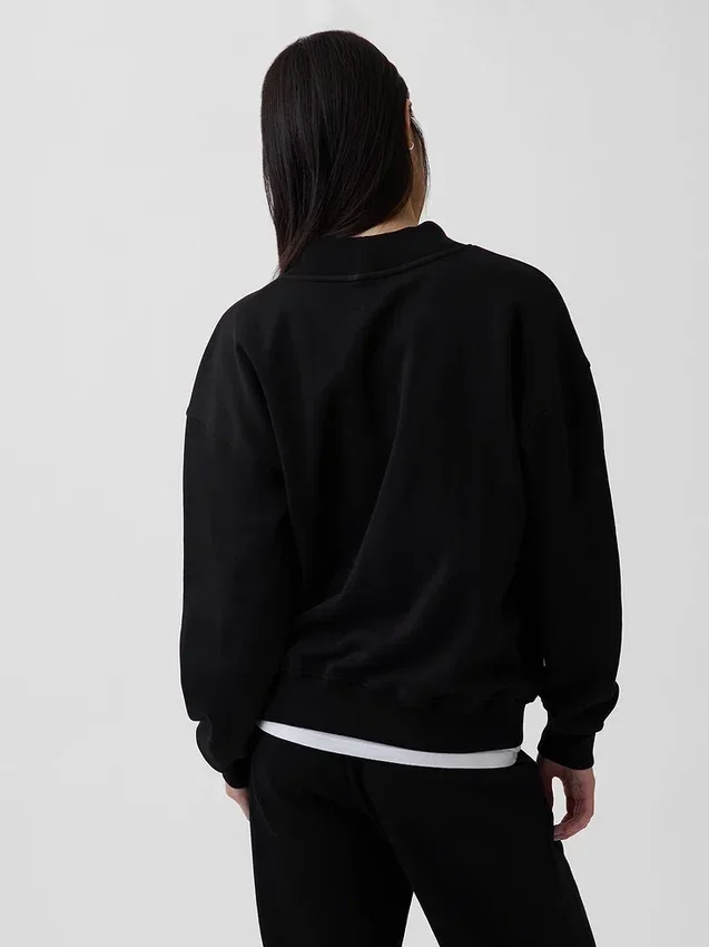 Vintagesoft Oversized tunika-tröja med hög hals