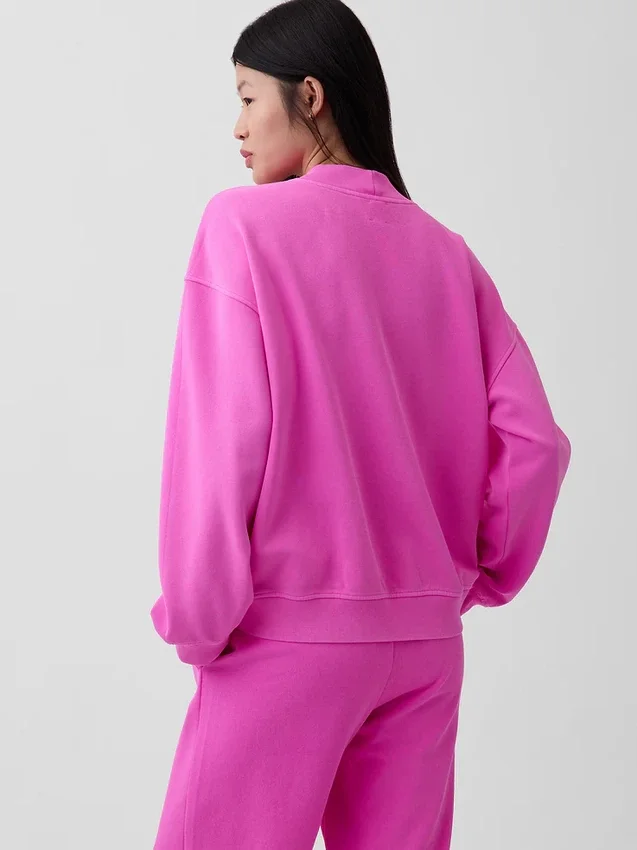 Vintagesoft Oversized tunika-tröja med hög hals