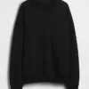 Vintagesoft Oversized tunika-tröja med hög hals