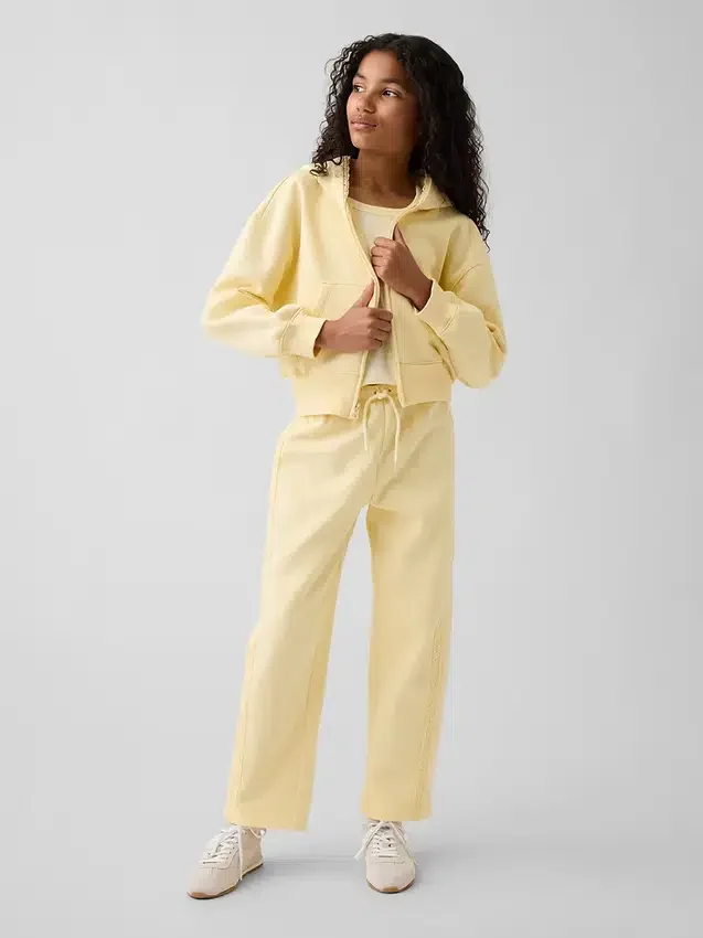 Vintagesoft Relaxed Joggingbyxor med spetskant för barn