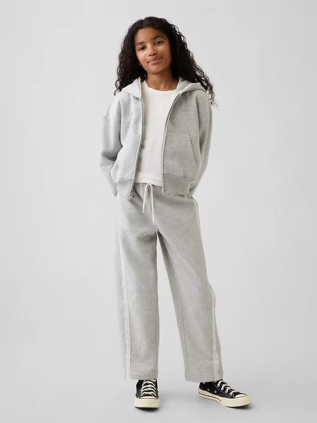 Vintagesoft Relaxed Joggingbyxor med spetskant för barn