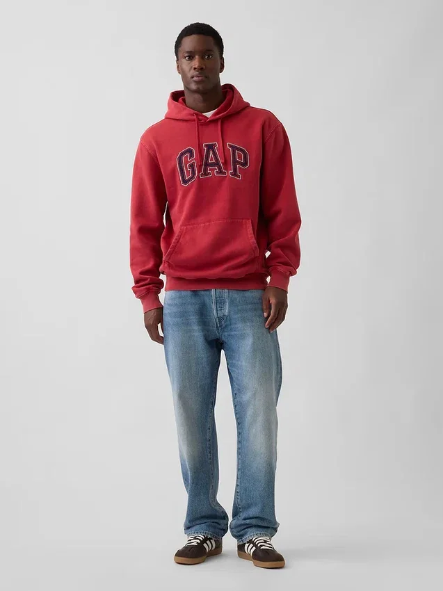 Vintagesoft Relaxed Logo-hoodie för vuxna