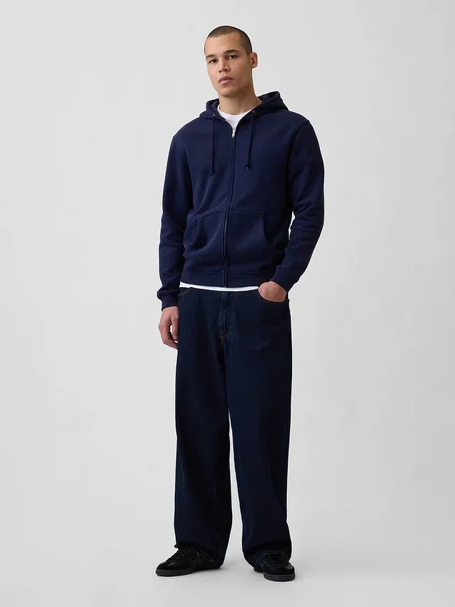 Vintagesoft Relaxed Zip Hoodie för vuxna