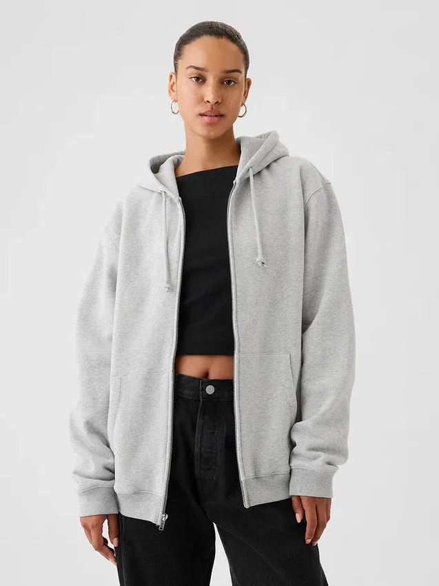 Vintagesoft Relaxed Zip Hoodie för vuxna