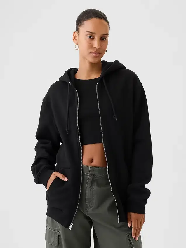 Vintagesoft Relaxed Zip Hoodie för vuxna