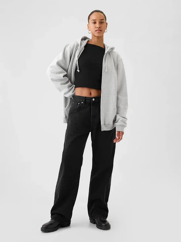 Vintagesoft Relaxed Zip Hoodie för vuxna